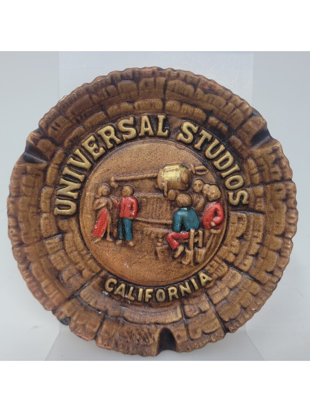 Vintage Universal Studios Hollywood California Faux Wood Ashtray Made in Japan